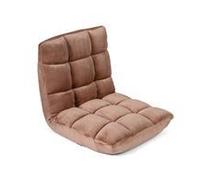 CostwayCanapé Paresseux Chaise de Sol Fauteuil Convertible en Flanelle Dossier Réglable 14 Positions Chaise de Méditation/Jeux Vidéo Beige