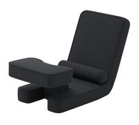CostwayCanapé Paresseux Pliable Fauteuil de Sol Gaming avec Dossier Réglable en 5 Positions Repose-pieds & Plateau Coussin Confortable Siège Noir