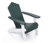 CostwayChaise Adirondack Extérieure Fauteuil Adirondack en HIPS avec Dossier Incliné à 105° Accoudoirs Larges Assise à Lattes Charge 180 kg Vert
