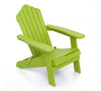 CostwayChaise Adirondack Fauteuil Adirondack en HIPS avec Dossier Incliné à 105° Accoudoirs Larges Assise à Lattes Charge 180 kg Vert Clair