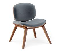 CostwayChaise d'Accent Moderne Chaise Rembourrée avec Dossier Incurvé Cadre en Bois Courbé Solide Sans Accoudoirs Peu Encombrante Gris Foncé