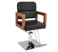 CostwayChaise de Barbier Hydraulique Chaise de Salon de Coiffure Rotative à 360° Hauteur Réglable de 50-65 cm Chaise de Tatouage Charge 250kg Noir
