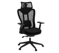 CostwayChaise de Bureau Ergonomique en Maille Chaise Exécutive à Dossier Haut avec Support Lombaire Appui-tête et Accoudoirs 3D Réglables Noir