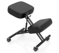 CostwayChaise de Genou Réglable en Hauteur Tabouret de Correction de Posture avec Siège Incliné pour Soulager Chaise de Bureau à Domicile Noir