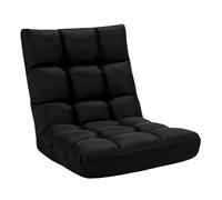 CostwayChaise de Jeu en Velours avec Dossier Réglable à 14 Positions Rembourrage en Éponge Épaisse Chaise Longue Moelleuse Noir