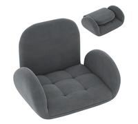 CostwayChaise de Jeu Pliable Au Sol pour Adultes Fauteuil de Relaxation avec Dossier et Accoudoirs Réglables Fauteuil de Salon Inclinable Gris