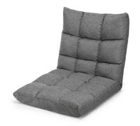 CostwayChaise de Méditation Canapé-Lit Pliable avec 14 Positions Réglables 47,5 x 55,5 x 56CM Gris