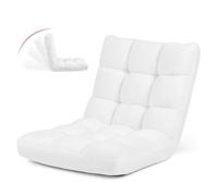 CostwayChaise de Méditation Canapé-Lit Pliable avec 14 Positions Réglables 54,5 x 54,5 x 56CM Blanc