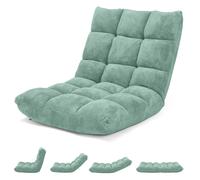 CostwayChaise de Méditation Canapé-Lit Pliable avec 14 Positions Réglables 54,5 x 54,5 x 56CM Vert