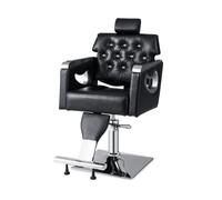 CostwayChaise de Salon de Coiffure Pivotante Inclinable avec Dossier Rembourré Appui-tête Réglable en 6 Niveaux Capacité 150KG Noir