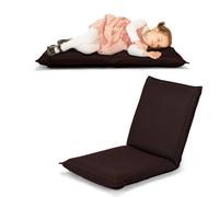 CostwayChaise de Sol Pliable Tatami Inclinable en 6 Position 44 x 54,5 x 53,5 CM Café