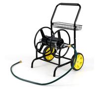 CostwayChariot à Tuyau en Métal 70m pour Tuyau de 20mm Chariot de Jardin Enrouleur de Tuyau Noir