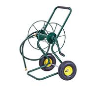 CostwayChariot Enrouleur de Tuyau de Jardin avec 2 Roues Pneumatiques Contenant 61M de Tuyau de 1,9 CM Support de Stockage de Tuyau d'Eau Vert