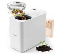 CostwayComposteur Cuisine Électrique 3L Poubelle Compost Intelligent de Comptoir avec Multi-Modes Panneau Commande&Fenêtre Affichage Blanc