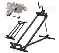 CostwayCric de Tondeuse Autoporté en Acier Lève Tracteur Tondeuse Pliable avec Hauteur Réglable Dispositif de Levage Charge Maximale 400kg Noir