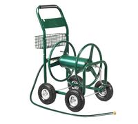 CostwayDévidoir de Tuyau d?Arrosage avec 4 Roulettes Chariot pour 1.7m de Tuyau d?Arrosage Panier, 95x62x113cm, Vert