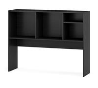 CostwayÉtagère de Bureau en Bois Bibliothèque de Bureau Etagère à Poser sur Le Bureau Etagère de Rangement de Comptoir avec 4 Compartiments Noir
