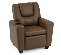 CostwayFauteuil Relax Enfant Fauteuil Inclinable pour Tout-Petit avec Porte-Gobelet et Repose-Pieds Ajustable Fauteuil pour 3+ Ans Café