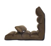 CostwayFauteuil Relax Pliable Réglable sur 5 Positions en Faux Daim Chaise de Sol pour Salon Mobilier de Bureau Chambre Marron