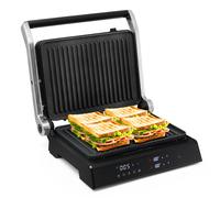 CostwayGrill Multifonction Electrique 1800-2000W Tactile Intelligent Ouverture à 180° Minuterie 4H 5 Modes Automatiques Double Plaques