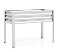 CostwayJardiniere Exterieur en Métal 142 L Carré Potager sur Pied 112 x 55 x 81 cm avec Trous de Drainage pour Balcon Terrasse Cour Jardin Argent