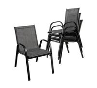 CostwayLot de 2 Chaises empliables Tissu Respirant et Structure Antirouille Charge Max 120kg pour Jardin Terrasse Balcon