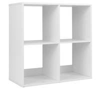 CostwayLot de 2 Etagères à 4 Cubes Bibliothèque à 2 Niveaux Bibliothèque Autoportante Style Rustique Etagère de Présentation Ouverte en 2 PCS Blanc