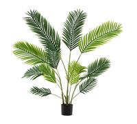 CostwayLot de 2 Palmiers Areca Artificiels de 140 cm Faux Arbre Tropical en Pot de Pépinière Remplis de Ciment Décorations Plantes Vert