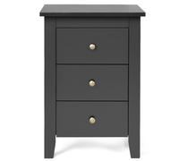 CostwayLot de 2 Tables de Nuit 2 Table de Chevet Moderne avec 3 Tiroirs Pour Chambre à Coucher 46x37x65cm Noir