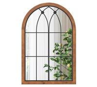 CostwayMiroir en Forme de Fenêtre Arquée Miroir Décoratif Mural 60 x 90 CM