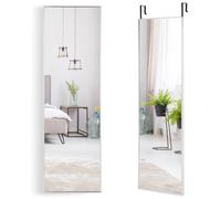 CostwayMiroir HD Psyché Mural Miroir Rectangulaire de Grand Format H 120 x L37 CM Cadre Argent en Alliage d'Aluminium