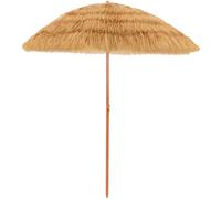 CostwayParasol Inclinable de Paille en PP 2M Fixation pour Sable Toit Chaume Style Hawaïen 2 Parties Démontables pour Plage Cour Piscine