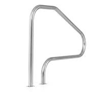 CostwayRampe Piscine en Acier Inoxydable Main Courante Piscine Charge 250 kg Accessoires Incluses Barre d'Appui de Sécurité 130 x 94 cm Argent