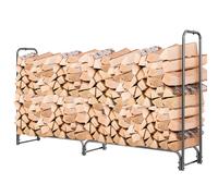 CostwayRange Bûche Extérieur avec Housse PVC 600D Imperméabl Abri Bûche Rangement Bois Porte-bûches Abris Bois Noir
