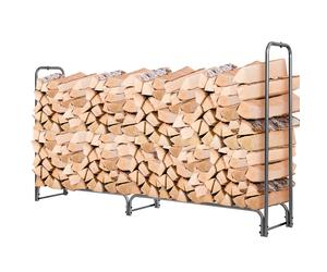CostwayRange Bûche Extérieur avec Housse PVC 600D Imperméabl Abri Bûche Rangement Bois Porte-bûches Abris Bois Noir