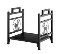 CostwayRange Bûche Intérieur, Porte-Bûches Métal Charge 30 kg pour Rangement Bois Intérieur Porte Bûche Cheminée pour Poêle Foyer Motif d'Élan 46 x 33 x 46 cm
