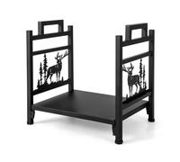 CostwayRange Bûche Intérieur Porte-Bûches Métal Charge 60 kg pour Rangement Bois Intérieur Porte Bûche Cheminée pour Poêl Foyer 46 x 34 x 45 cm