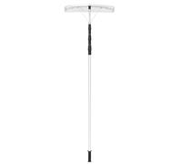 CostwayRâteau à Neige Tige Télescopique Réglable 193-630cm Poignée Antidérapante en Aluminium Tête 63x15cm Blanc Argenté