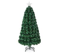 CostwaySapin de Noël 150 cm Arbre de Noël Lumineux 170 LED 8 Modes d'Éclairage 170 Branches en PVC Étoile Lumineuse Fibres Optiques Décoration de Noël