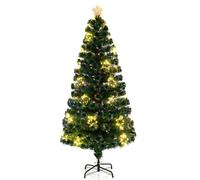 CostwaySapin de Noël Artificiel à Fibre Optique de 180cm Guirlande Lumineuse 36 Lumières Blanches Chaudes 230 Pointes de Branches Etoile