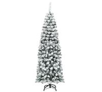 CostwaySapin de Noël Artificiel à Flocons de Neige 180CM avec Aiguilles en PVC Support Métal Pliable Décoration de Maison Magasins