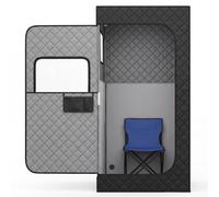 CostwaySauna Infrarouge Intérieur Pliable 90x90x160cm avec Chaise Cabine de Sudation Portable 6 Niveaux Température 30-60°C Minuterie 5-45 Min Noir