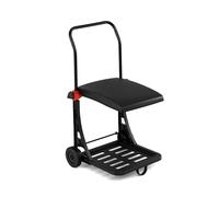 CostwaySupport de Sac Poubelle à Roulettes Chariot de Jardin Réglable en Hauteur, Couvercle Sécurisé & Corde de Fixation Poignée Pratique