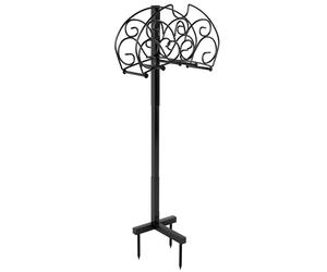 CostwaySupport de Tuyau de Jardin Autoportant en Métal Amovible Organisateur de Tuyau avec 3 Points d'Ancrage pour Enrouleur de Tuyau de 45 m pour Cour Jardin Pelouse Noir