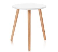 CostwayTable Basse Ronde Style Scandinave Moderne en MDF et Bois de pin Dim. Ø40 x 48H Blanc