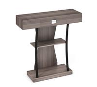 CostwayTable Console 3 Étagères Meuble d'Entrée L91 x P30 x H88 Style Scandinave Dispositif Anti-Renversement Gris