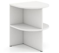 CostwayTable d?Appoint Demi-Ronde Table de Chevet Demi-Lune à 2 Niveaux avec Étagères de Rangement Ouvertes 38 X 38 X 48,5 CM Blanc