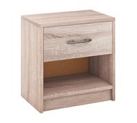 CostwayTable de Chevet avec Étagère de Rangement Ouverte Table Compacte Naturel