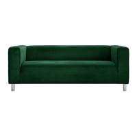 Cosy Burrows Housse Klippan IKEA Compatible Canapé 2 Places 180 cm Housse de Remplacement sur Mesure Velours Lavable Adaptée aux Animaux Vert Bouteille