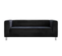 Cosy Burrows Housse Klippan IKEA Compatible Canapé 2 Places 180 cm Housse de Remplacement sur Mesure Velours Lavable Adaptée aux Animaux Noir